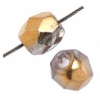 Fire polished 4mm Crystal/sprayed Gold Fire polished 4mm Crystal/sprayed Gold
